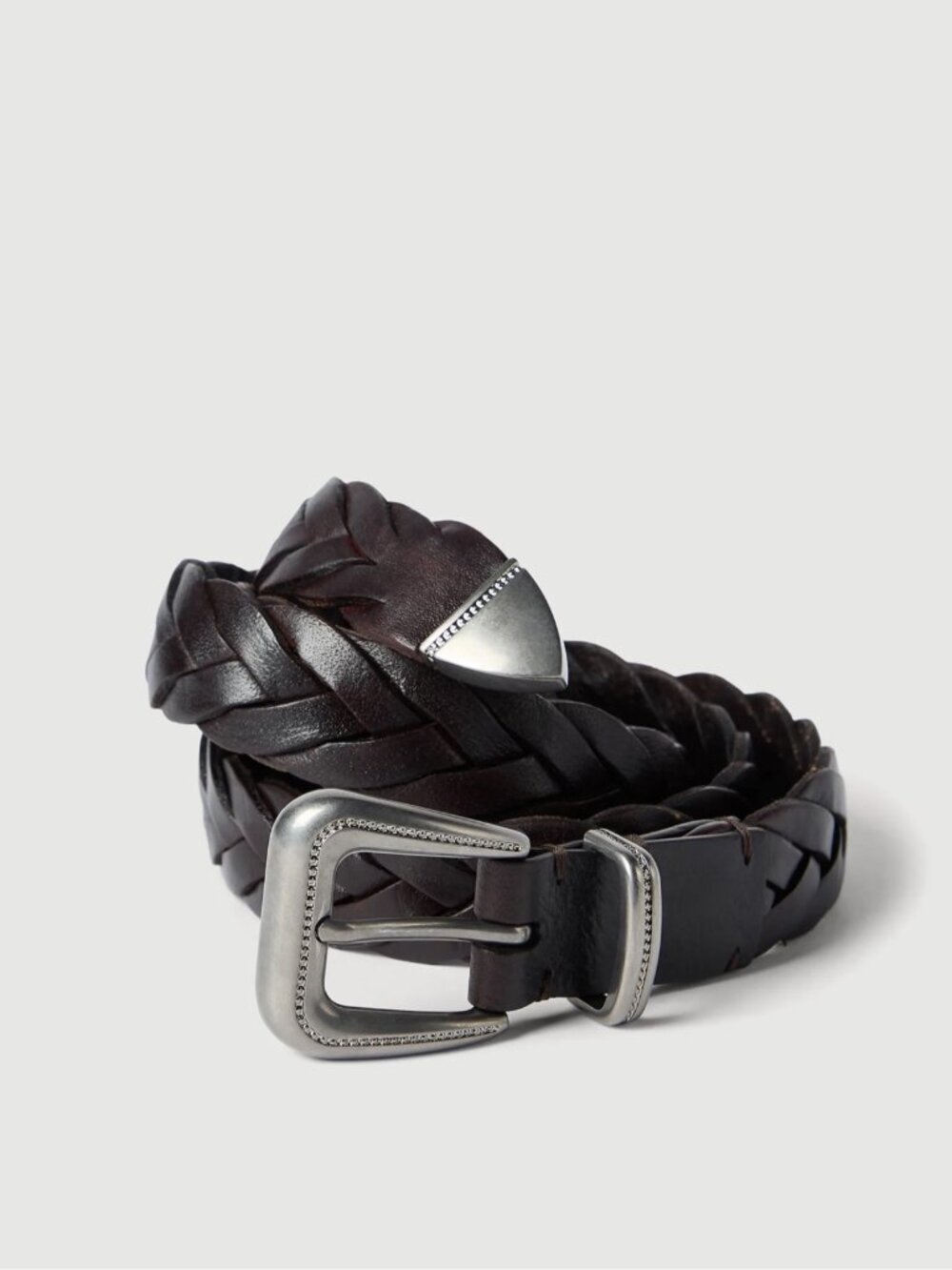 Brunello Cucinelli Brown Braided Leather Belt XS NWT